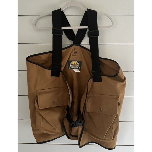 Cabela's Upland Hunting Vest Canvas USA Cargo Pockets Detachable Game Pouch XL - Picture 1 of 11